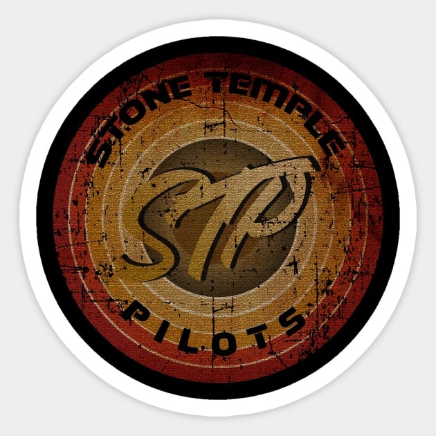 STP - Stone Temple Pilots, circle vintage retro faded Sticker by arjunthemaniac